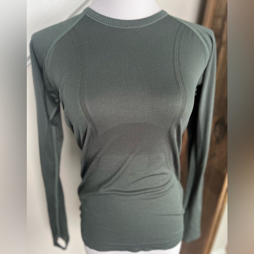 Seamless Long-Sleeve Top (Granite Green)